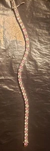 Vintage .925 Sterling Silver Alternating Pink & Clear CZ, 7.5" Tennis Bracelet - Picture 1 of 9