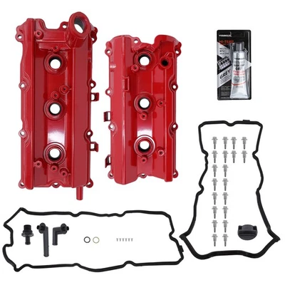 2 Red Valve Cover Set & Gasket & Cap for 03-08 Infiniti FX35 G35 M35 Nissan 350Z Foto 1 de 4