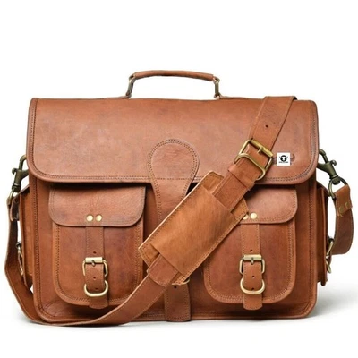 Men's Genuine Leather Messenger Shoulder Bag Macbook Laptop Bag New Handcrafted - Image 1 of 4