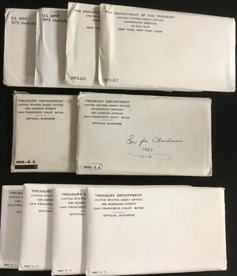 Lot Of 10 1963 - 1973 P & D Uncirculated Coin Sets, With 1 Special Mint Set - Image 1 of 4