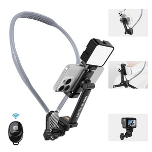 Premium Hals Handyhalter mit Fülllicht & Fernbedienung - POV/Vlog Brust Telefon Reise... - Bild 1 von 8