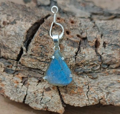 Labradorite naturale grezza - Gioielli con pendente in argento sterling 925... - Immagine 1 di 4