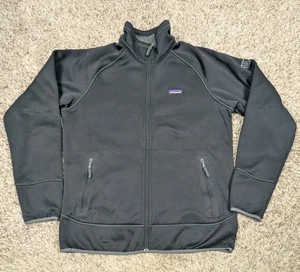 Patagonia Tech Fleece Jacket Mens Large Black Full Zip Up Outdoor Hiking Trail - Picture 1 of 7