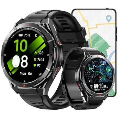 5ATM GPS Smartwatch Herren Uhr Kompass Höhenmesser Telefonfunktion Schlafmonit - Bild 1 von 4