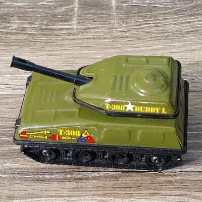 VINTAGE 1980 BUDDY L T-308 ARMY MILITARY TANK Toy (RARE) Great Condition! - Image 1 of 4