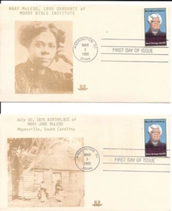 #2137 22c Mary McLeod Bethune First Day Covers (Qty 2) w/FDC - Picture 1 of 1
