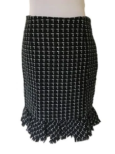 oneA Tweed Flounce Skirt, Size 6 Petite, Black/White - Picture 1 of 4