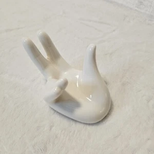 Keramik Hand Pflanze Kugel Ring Halter Miniatur Deko Figur kleiner Ständer - Bild 1 von 4