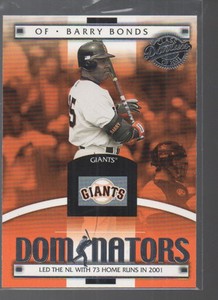 BARRY BONDS 2001 DONRUSS CLASS OF 2001 DOMINATORS CARD #DM-14