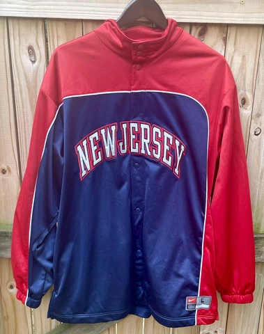 Vintage New Jersey Nets Nike WarmUp Long Sleeve Jacket Size Adult Large Cover
