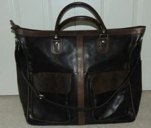 M LONDON New York HANDCRAFTED XLARGE Brown Leather Weekender Carry On Bag - Bild 1 von 6