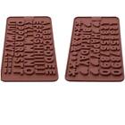 Silicone Letter Mold And Number Chocolate Molds With Happy Birthday Cake Deco...