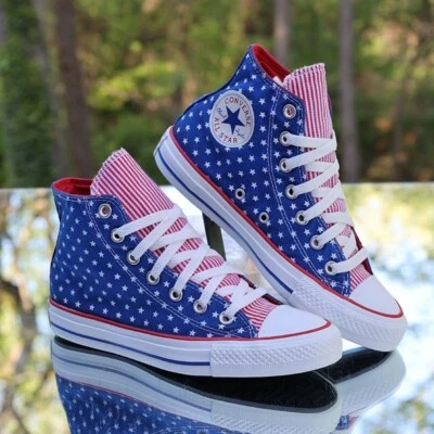 Converse Chuck Taylor All Star Hi American Flag 144826F Mujer’s Talla 6.5 Personalizado Foto 1 de 4