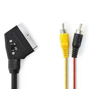 CAVO ADATTATORE DA SCART 21 PIN A 2 RCA PHONO MASCHIO 2 METRI AUDIO VIDEO - Imagen 1 de 4