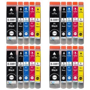 20 Ink Cartridges XL (Set) for Epson Expression Premium XP-630, XP-645, XP-900