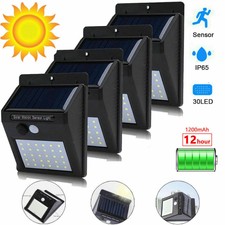 30LED Solar Power Light PIR Motion Sensor Security Outdoor Garden Wall Lamp