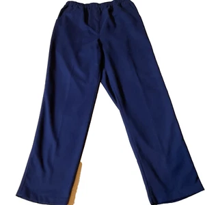 Allison Daley Navy Blue Polyester Womens Pants Elastic Waist Size 12 Pockets VGC - Picture 1 of 9