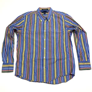 Tommy Hilfiger Button Down Gestreiftes Hemd Herren L Mehrfarbig Hertage Popeline 80er - Bild 1 von 16