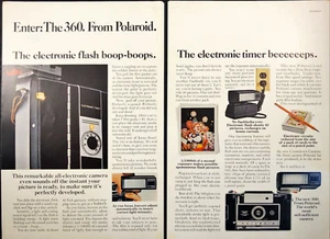 Polaroid 360 Camera with Electronic Timer & Flash Vintage Print Ad 1969 - Picture 1 of 7
