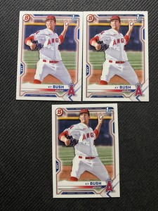 (3) 2021 Bowman Draft #BD-149 Ky Bush 1st Bowman LOT OF 3 Los Angeles Angels