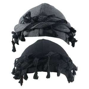 Turban Durag for Men Unisex Satin Silk Lined Elastic Turban Head Wrap Head Scarf - Picture 1 of 14