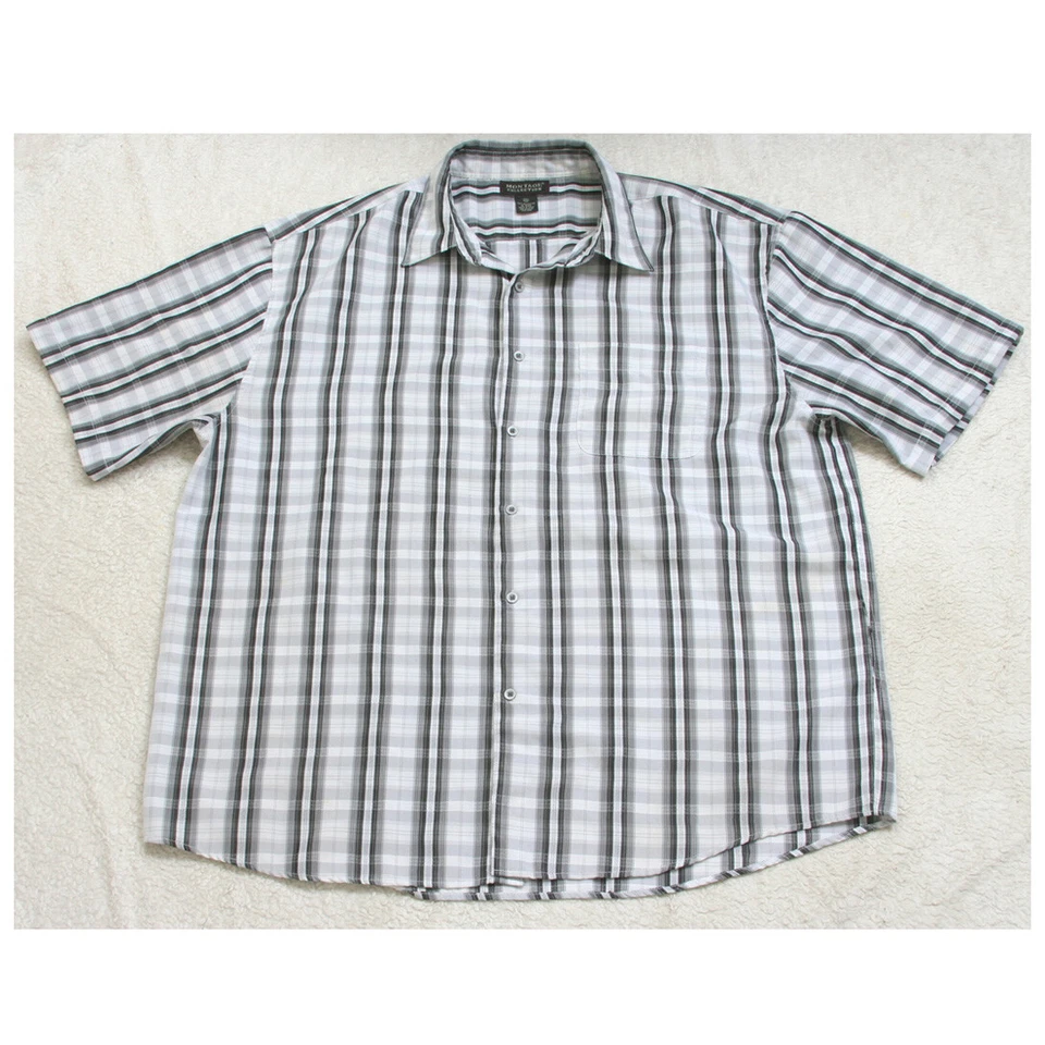 Camisa de Vestir XXL Montaje Gris Manga Corta Bolsillo Rayas Hombre Poliéster 2XL 1-241 Foto 1 de 4