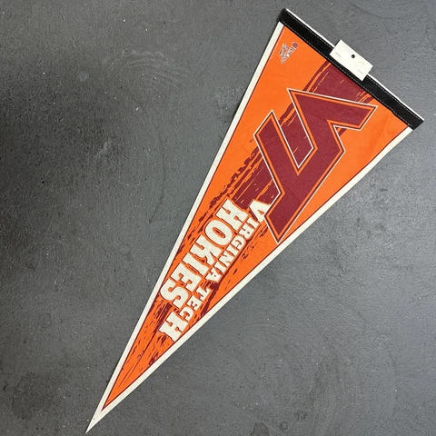Vintage Wincraft Virginia Tech Hokies Full Size Pennant Orange Burgandy 90's Cover