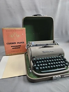 1950s Remington Quiet-Riter Vintage Portable Typewriter w/Carbon Paper - Picture 1 of 12
