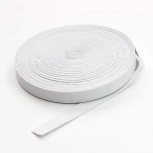 Bianco Forte Spesso Poliestere Doppio Lato Twill Stretto Fascia Elastica 25mm - Foto 1 di 2