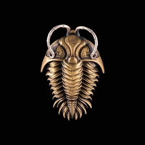 Trilobite Kinetic Pendant Necklace Invertebrate Ancient Animal Jewelry Gift - Picture 1 of 12