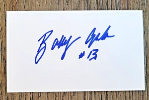 BOBBY AYALA Signed Index Card Seattle Mariners with #13 Blue Sharpie - Picture 1 of 1