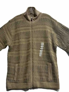 Suéter JB Craft Para Hombres Talla Grande Cremallera Completa Cable Grueso Tejido Avena Camel Nuevo con Etiquetas - Imagen 1 de 13
