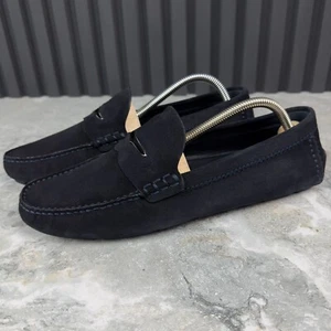 Mocasín de conducción Louis Vuitton Shade Damier en relieve azul gamuza 8 LV 9 US 42 EUR - Imagen 1 de 23