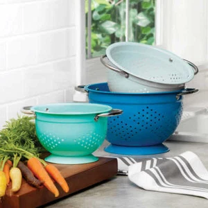 MIU, 3-Pc Assorted Sizes Steel Colander Set (Choose Color) - Picture 1 of 8