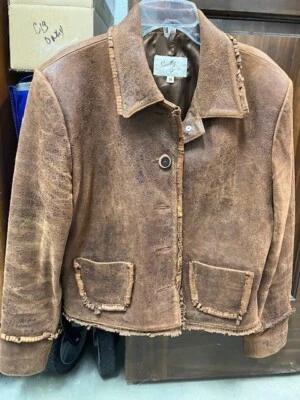 Vintage Womens Scully Western Leather Jacket w/short Fringe accents Medium - Image 1 of 4