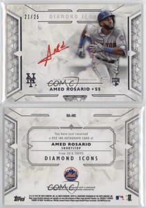 2018 Topps Diamond Icons Red Ink Auto /25 Amed Rosario #RIA-ARS Rookie Auto RC