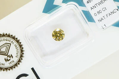 Round Cut Diamond Fancy Yellow-Brown Loose 0.80 Carat I1 Natural IGI Certificate - Image 1 of 4