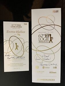 Rowena Wallace Autographed 2022 Logies Original Invitation Memorabilia