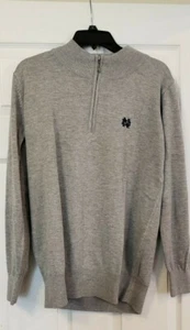 Notre Dame Damen grau 1/4 Reißverschluss Pullover Kaschmirmischung neu mit Etikett UVP $ 98 S, M, L, XL, XXL - Bild 1 von 5