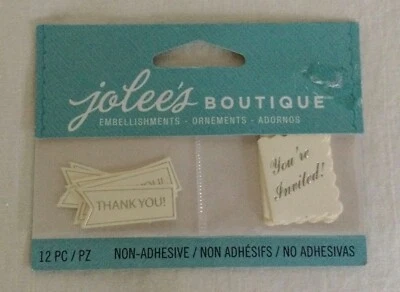 NEW Jolee’s Boutique Sticker Embellishments - Thank You’s & Invites - Image 1 of 2