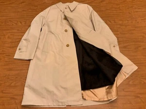 Vintage Bernardo Jacke Herren MED Khaki Auto Übermantel Hellbraun Trenchcoat Mittellang USA - Bild 1 von 18