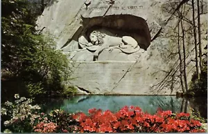 Postcard Switzerland Lion's Monument (Lowendenkmal) by Thorwaldsen at Lucerne - Picture 1 of 2