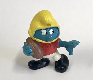 VINTAGE 1980 AMERICAN FOOTBALLER SMURF Pitufo Schtroumpf Schlümpf SCHLEICH PEYO/ - Picture 1 of 7