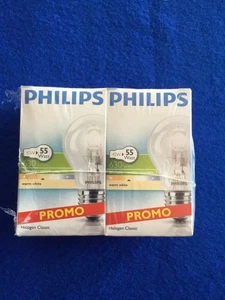 2 Pack Philips 42w=(55 Equivalent) Eco Halogen GLS Bulbs warm white BNIB - Picture 1 of 2