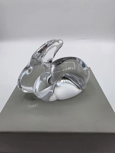Vintage Daun France Crystal Bunny Rabbit Paperweight/Figurine Art Glass - Picture 1 of 8