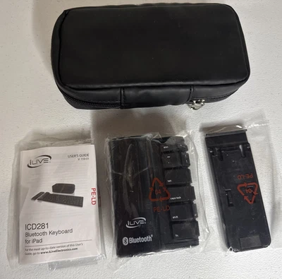 iLIVE Travel Bluetooth Silicone Keyboard For iPad w/Stand  - NEW - Image 1 of 4