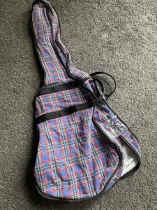 Vintage 60s 70s Guitar Carrying Case Plaid Cloth Double Handles Ultra Mod MCM - Picture 1 of 6