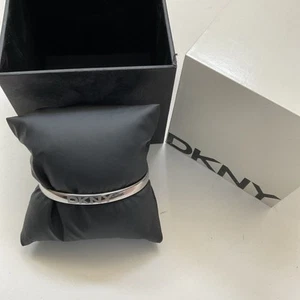 DKNY Bracelet Silver tone Stainless Steel Bangle with gift box - Picture 1 of 4