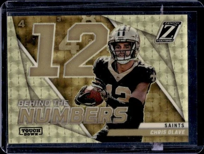 2022 Panini Zenith Chris Olave Behind the Numbers Touchdown RC #1/1 Saints - Image 1 of 2