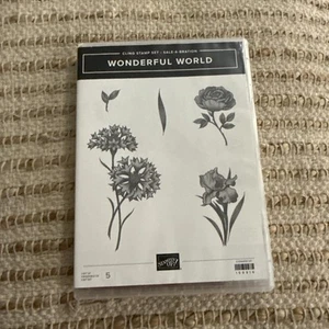 NUEVO Stampin’ Up! Maravilloso Juego de Sellos Adhesivos Mundo Rosas Tulipanes Flores 159916 - Imagen 1 de 5